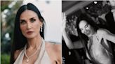 Demi Moore y su despampanante vestido metálico con transparencia en Cannes