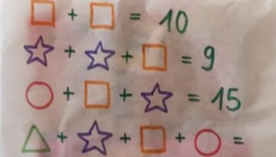 Only a maths genius can decode the sum of shapes in this mind-bending brain teaser