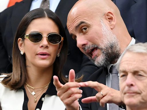 Fans spot Pep 'doing tactics at Wimbledon' during 'intense' chat with daughter