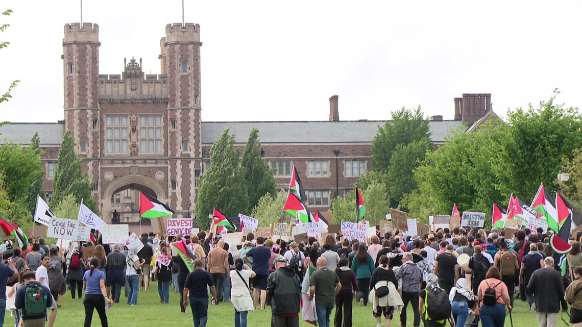 Pro-Palestine protesters establish encampment on WashU campus, make demands of university