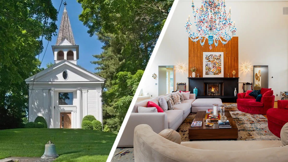 A Conversion Story: 1850s Former Connecticut Church Is Now a Stylish Home for $1.8M