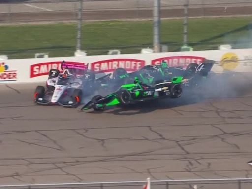 IndyCar: Agustín Canapino, fuerte accidente y abandono en Iowa