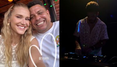 Celina Locks e Ronaldo Fenômeno aproveitam show de Ronald em Ibiza