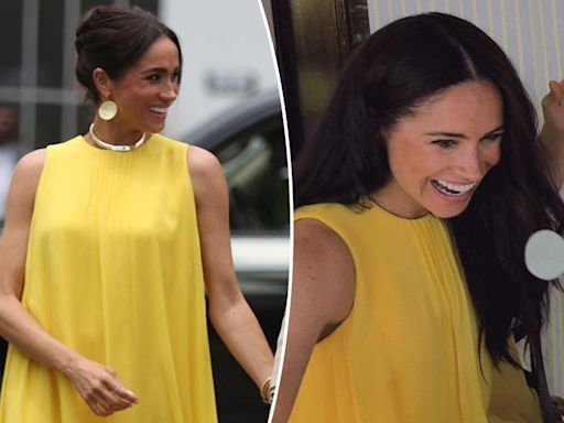 Meghan Markle shines in same dress she wore for Prince Archie’s first birthday on Mother’s Day in Nigeria