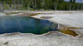 Part of a foot, in a shoe, spotted in Yellowstone hot spring