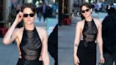 Kristen Stewart Channels Dark Glamour in Beaded Mônot Halter Top and Maxiskirt for ‘Late Show With Stephen Colbert’