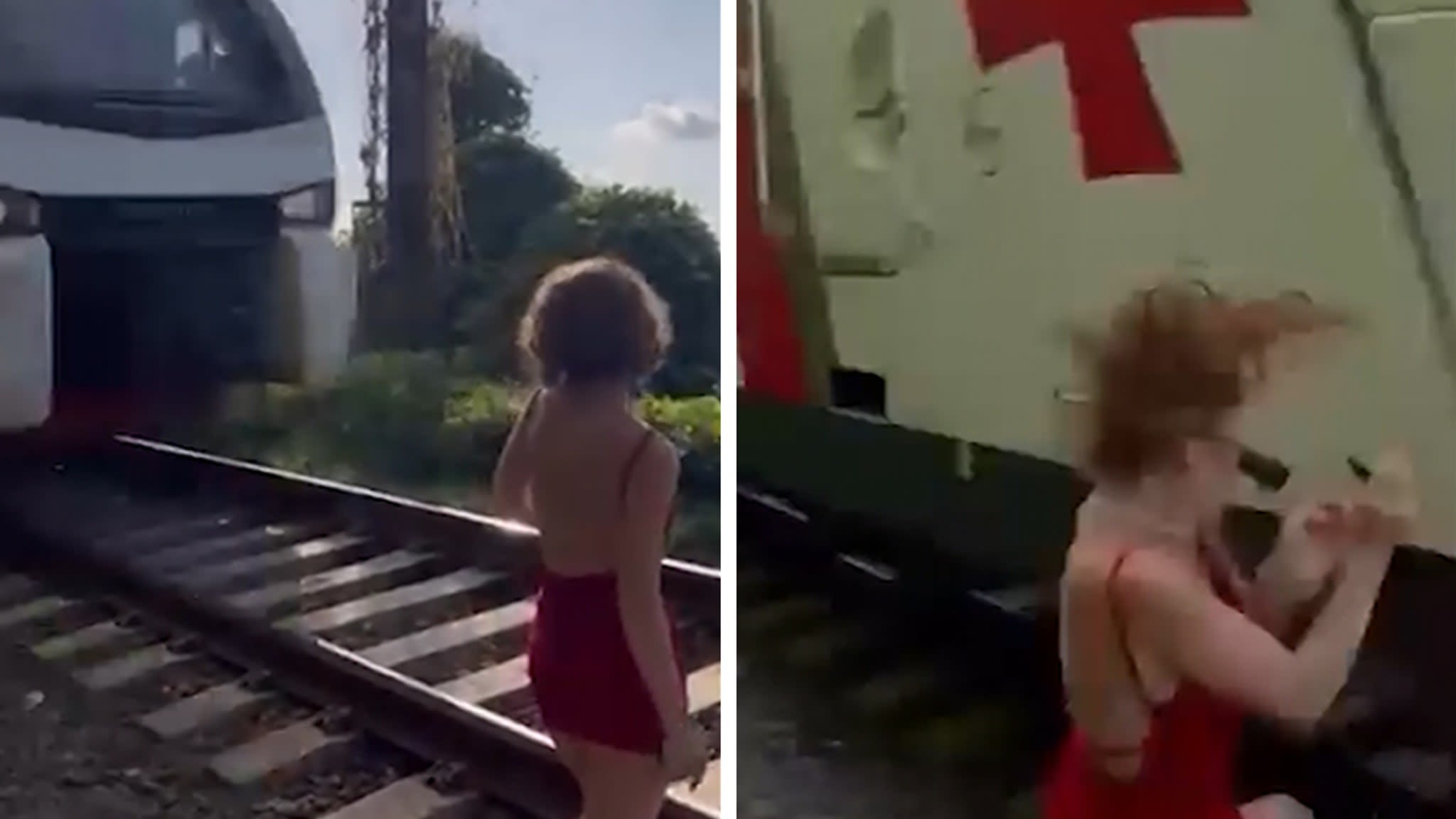 Woman Posing for Pics on Railway Track Hit by High-Speed Train