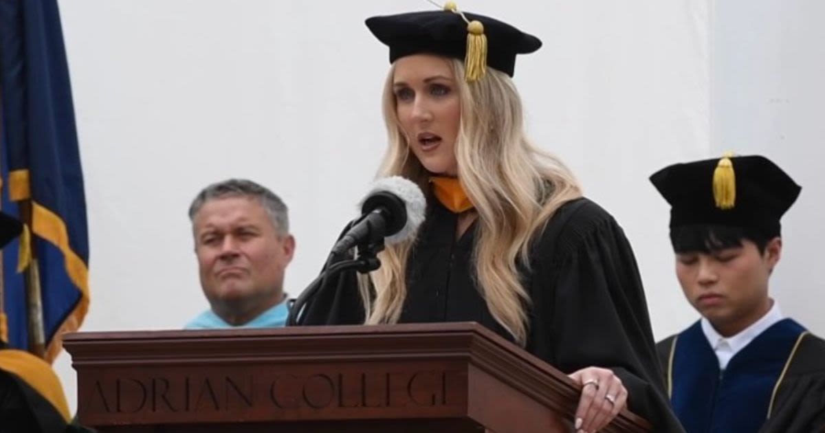 Riley Gaines Calls Out College Administrator for Making ‘Cowardly’ Gesture Behind Her During Commencement Speech