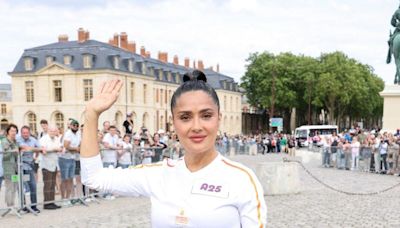 Salma Hayek Looked Like a Track Superstar in Olympic Torch Relay