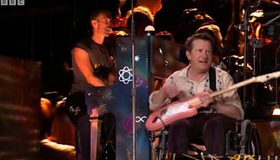Michael J. Fox joins Coldplay in emotional performance of ‘Fix You’ at Glastonbury Festival