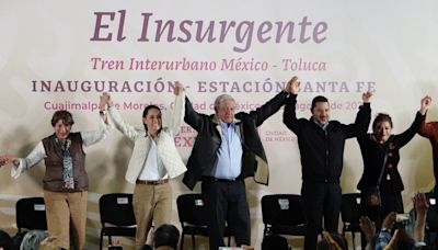 AMLO y Sheinbaum inauguran estación Santa Fe del tren Interurbano "El Insurgente" • Once Noticias