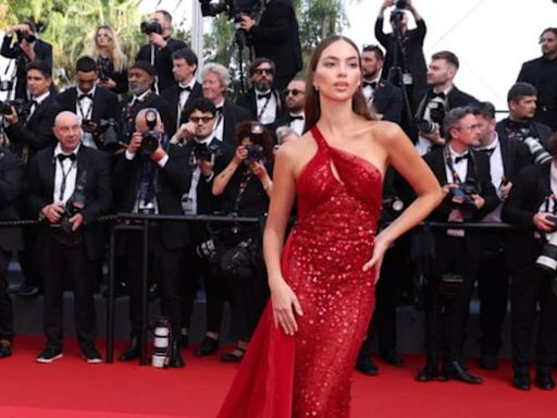 Natalie Vertiz looks ravishing in a Manish Malhotra design at Cannes 2024