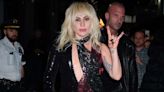 Lady Gaga Channels '70s Rock Glamour in Sparkling Jumpsuit and Scarf at Rolling Stones Show