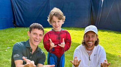 Golfer Tommy Fleetwood’s Son Adorably Meets Tom Holland While Wearing a Spider-Man Costume