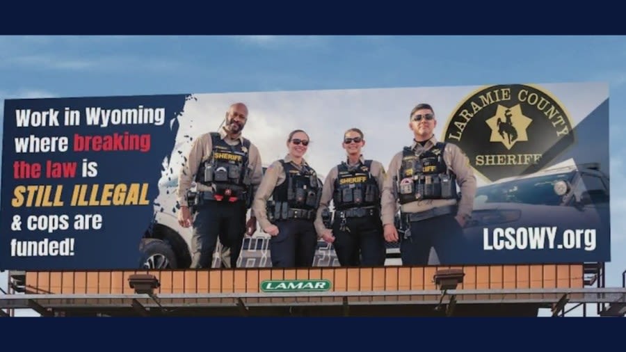 Wyoming sheriff recruiting Denver officers with controversial billboard