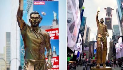 Viral video shows Indian cricket legend Virat Kohli's life-size statue in Times Square