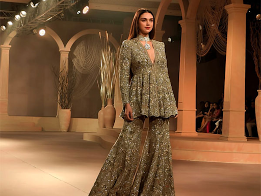 Aditi Rao Hydari stuns in a sharara at India Couture Week - Times of India