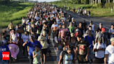 Hundreds of migrants leave southern Mexico on foot in a new caravan headed for the US border - Times of India