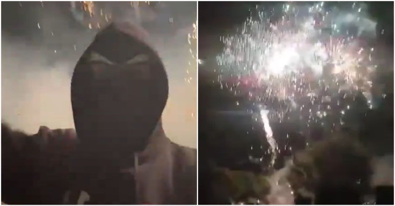 Arsenal fans set off fireworks outside 'Man City’s hotel' at 2am before Tottenham clash