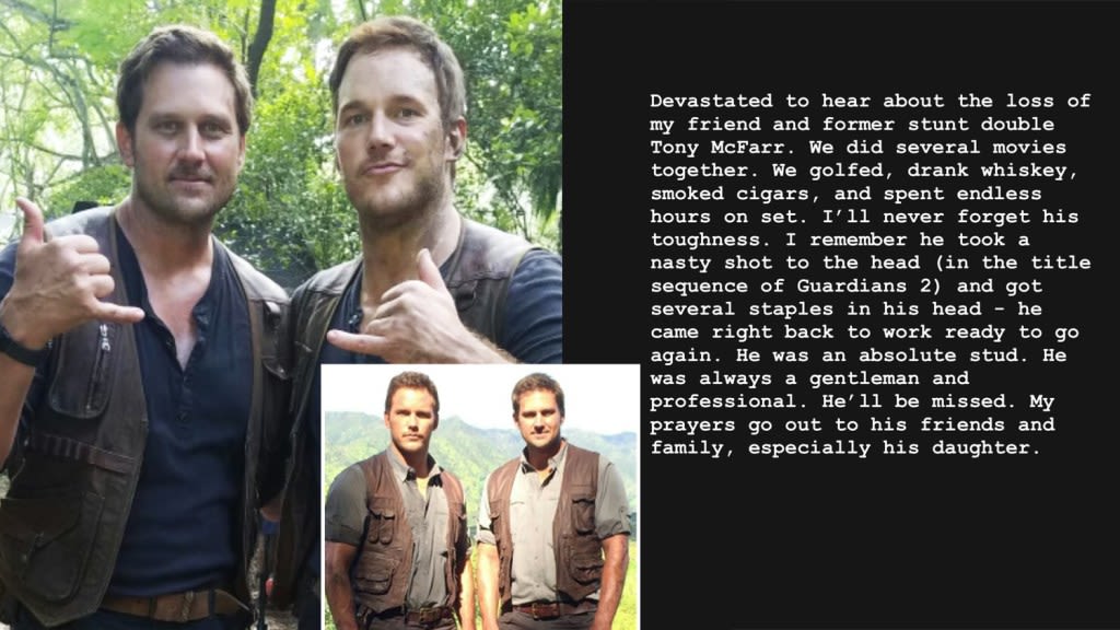 Chris Pratt “Devastated” At News Of Stunt Double Tony McFarr’s Death