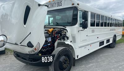 First electric activity bus in motion in Lenoir County