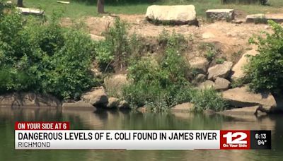 Dangerous levels of E. coli found in parts of James River