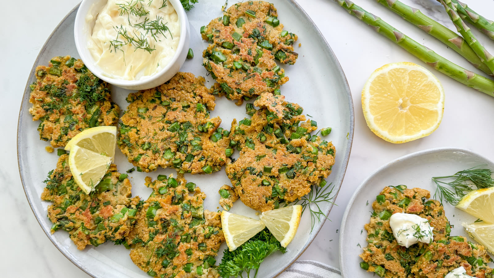 Pan-Fried Lemon Asparagus Fritters Recipe