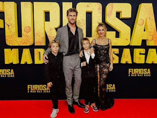 Elsa Pataky y Chris Hemsworth presentan a sus gemelos en la alfombra roja de ‘Furiosa’