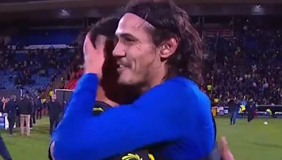 El gesto de Cavani con un juvenil que debutó en la Primera de Almirante ante Boca: su reacción cuando el uruguayo le pidió su camiseta