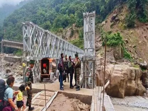 Indian Army builds suspension bridge in 48 hours in rain-hit north Sikkim