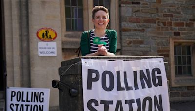 Green Party leader Carla Denyer votes in general election