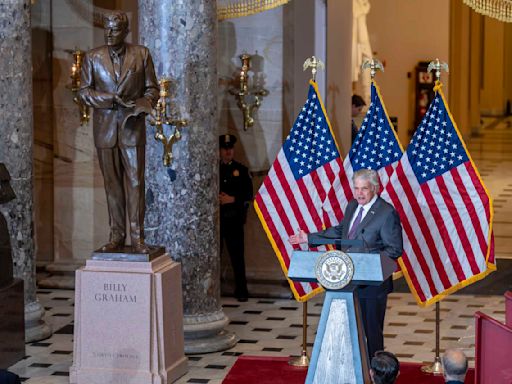 The late Rev. Billy Graham is immortalized in a statue unveiled at the US Capitol