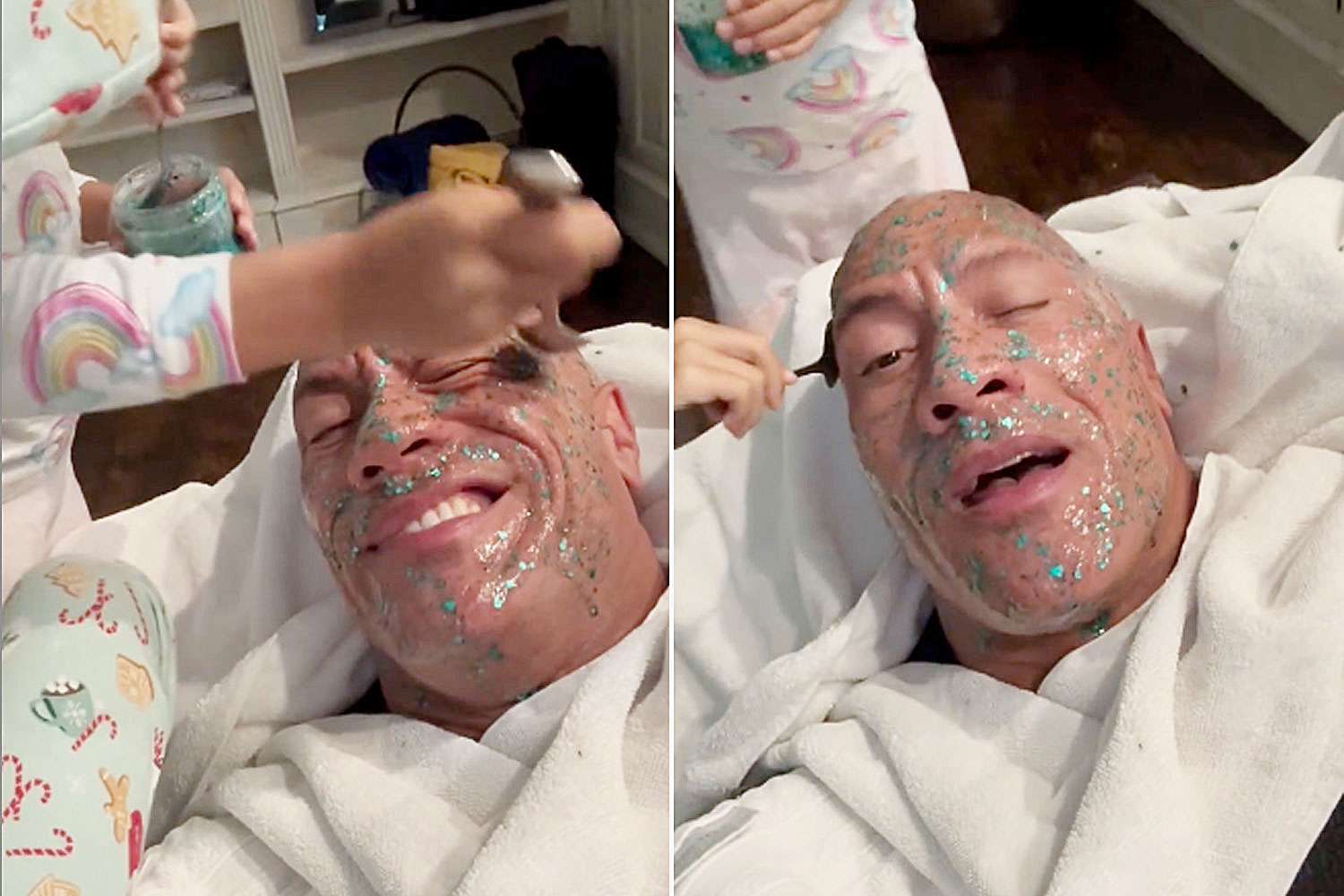 Dwayne Johnson Celebrates Father’s Day with ‘Unicorn Poo’ Facial from Daughters: 'I’ll Take Every Second of This Girl Dad Magic'