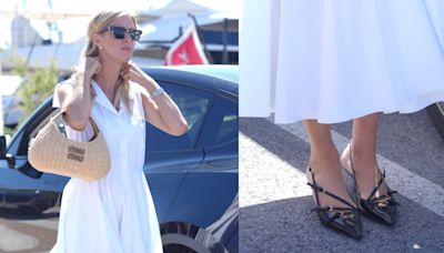 Nicky Hilton Gives Summer Dressing an Edgy Twist With Miu Miu Buckled Slingbacks in Cannes