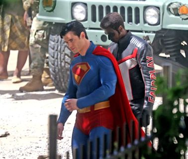 New Superman movie leak gives us a better look at the Man of Steel's costume and first images of fellow hero Mr. Terrific