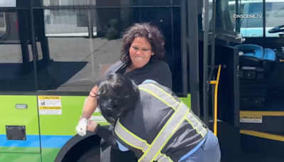 Bus driver violently attacked by homeless woman in Los Angeles