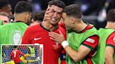 Ronaldo in floods of tears after penalty miss vs Slovenia with mum distraught