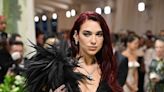 Dua Lipa Paired Her Crystal-Encrusted Crop Top With Fishnet Gloves at the Met Gala After-Party