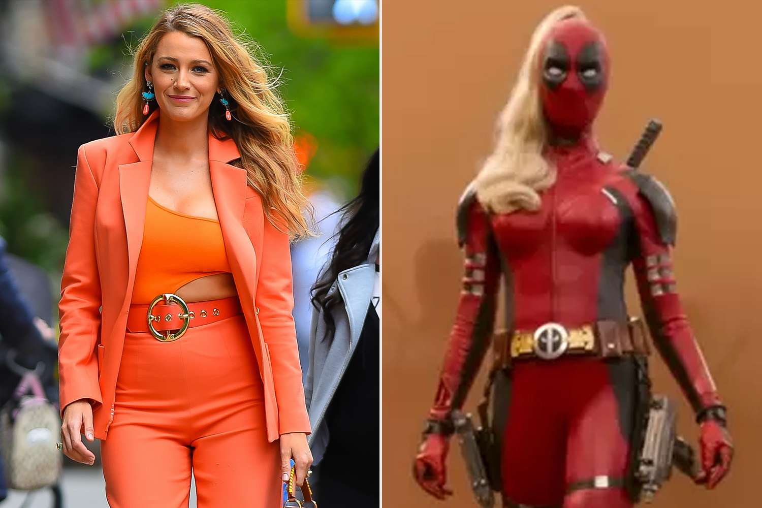 Is Blake Lively Lady Deadpool? Actress Sends Fans into a Frenzy with 'Deadpool & Wolverine' Set Photo in Red Outfit