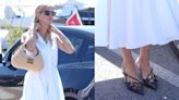 Nicky Hilton Gives Summer Dressing an Edgy Twist With Miu Miu Buckled Slingbacks in Cannes