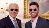 Joe Biden Gives Chris Evans A Pair Of His Trademark “Dark Brandon” Sunglasses As ‘Captain America’ Star Promotes Civic...