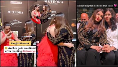 Queen of hearts: Aishwarya Rai hugs female fan who cried inconsolably; Aishwarya, Aaradhya take selfies with media