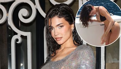 Living the Good Life! Kylie Jenner Rocks Tiny Black Bikini While on Italian Yachting Vacation