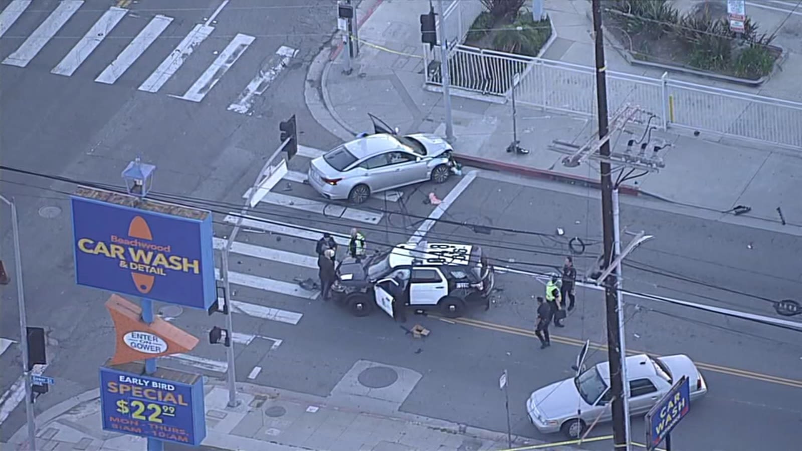 LAPD cruiser involved in Hollywood crash that killed pedestrian
