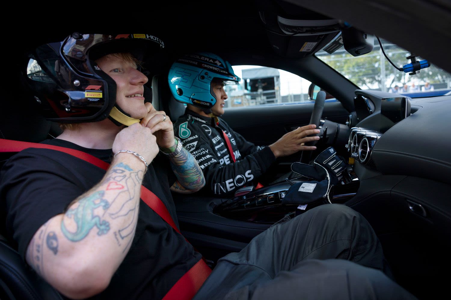 Ed Sheeran Takes 'Hot Lap' with F1 Driver George Russell in Miami: 'That Was Really F---ed Up'