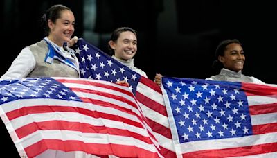 Team USA wins gold medal match against Italy in women's fencing team foil