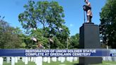 Union soldier statue fully restored at Greenlawn Cemetery