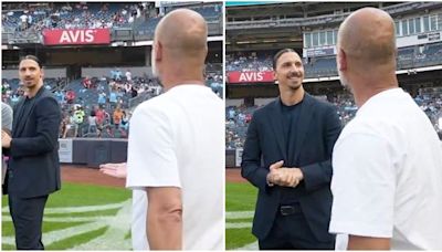 Zlatan's reunion with Pep Guardiola was caught on camera and it's so awkward it's gone viral