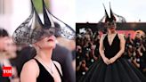 Lady Gaga: Dior gown + iconic headpiece: Lady Gaga carries a Cannes-worthy look at Venice Film Festival | - Times of India