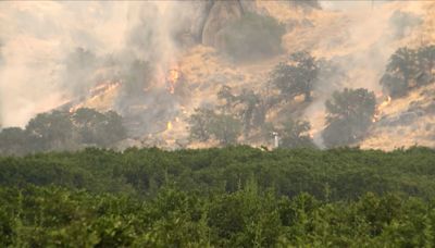 Fires in Fresno County hills continue to spread